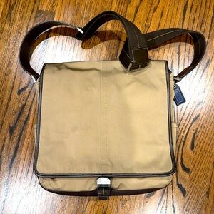 COACH Messenger Bag Nylon Leather Shoulder Crossbody